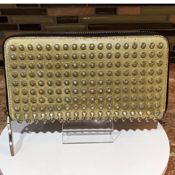 Christian Louboutin Gold Studded Wallet - Picture 8 of 11